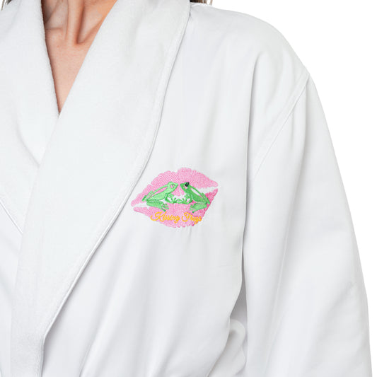Kissing Frogs Unisex Robe (White)