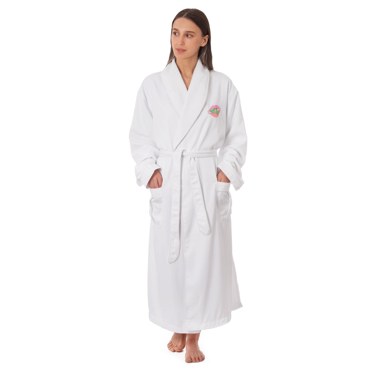 Kissing Frogs Unisex Robe (White)