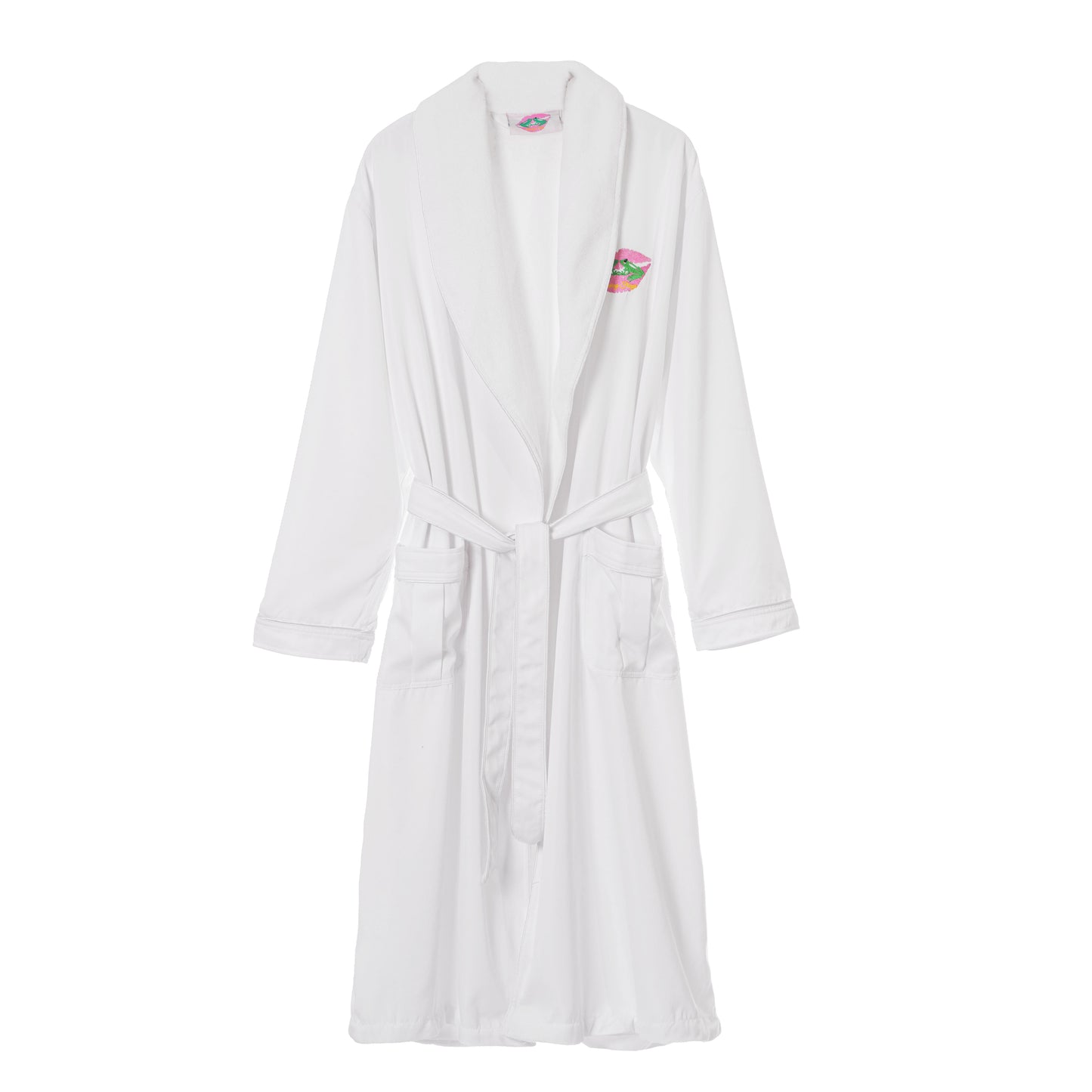 Kissing Frogs Unisex Robe (White)